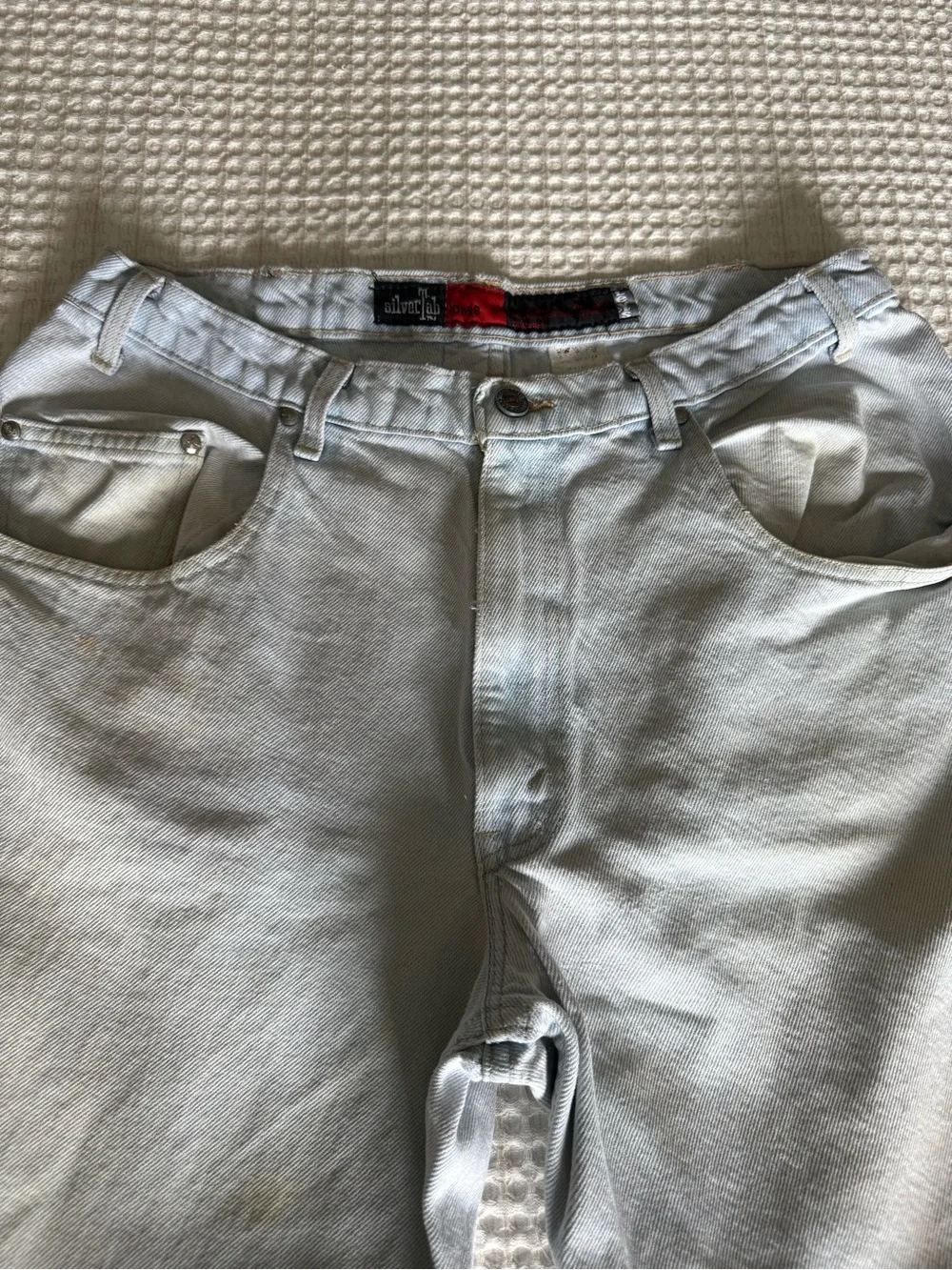 Rare Vintage Silver Tab Levi’s Jeans Light Wash Denim Shorts great quality denim - Picture 5 of 14